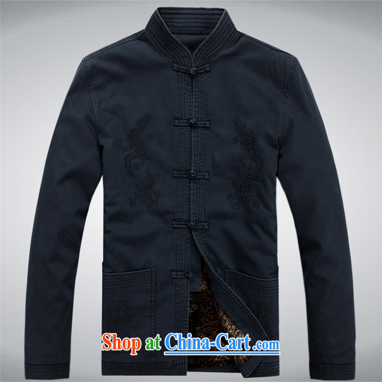 The chestnut mouse and replace the collar-tie shirt cotton muslin old Chinese men and solid long-sleeved T-shirt Chinese shirt spring deep blue XXXL pictures, price, brand platters! Elections are good character, the national distribution, so why buy now enjoy more preferential! Health