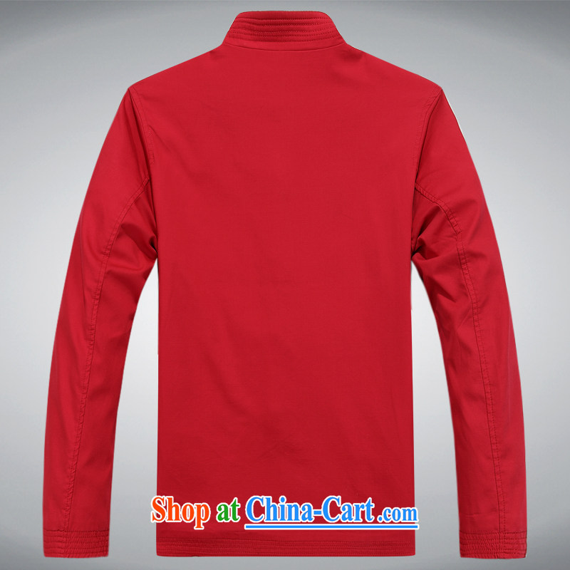 The chestnut mouse spring men Chinese men's middle-aged and older Chinese men's leisure spring loaded Dad national jacket red XXXL, the chestnut mouse (JINLISHU), shopping on the Internet