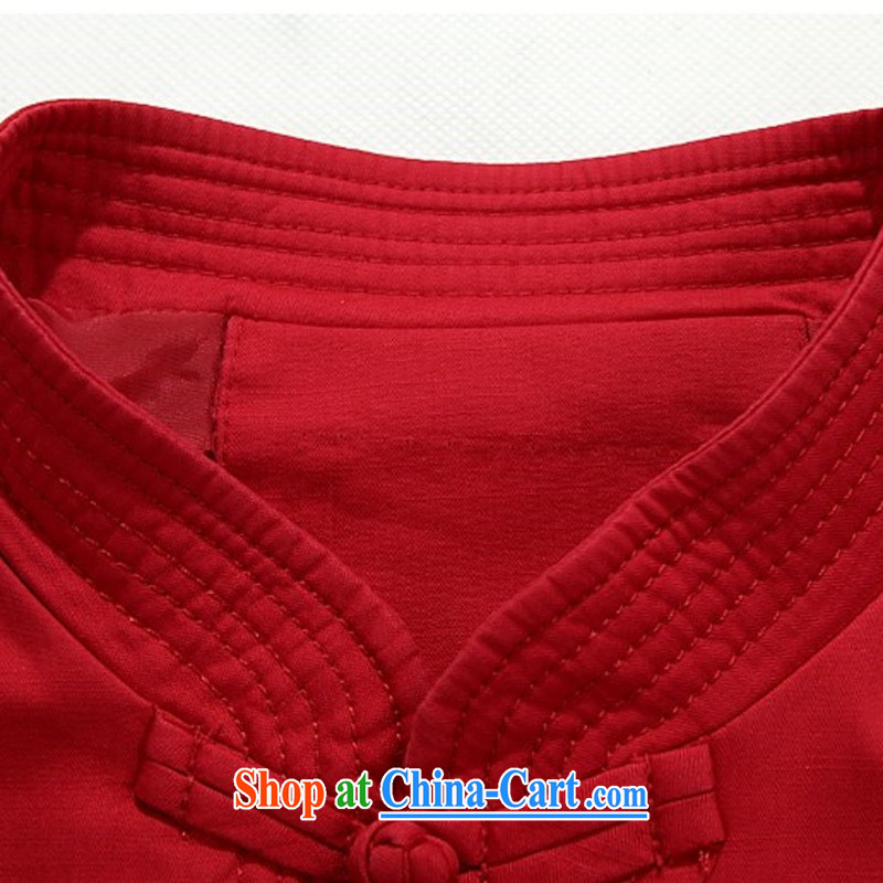The chestnut mouse spring men Chinese men's middle-aged and older Chinese men's leisure spring loaded Dad national jacket red XXXL, the chestnut mouse (JINLISHU), shopping on the Internet