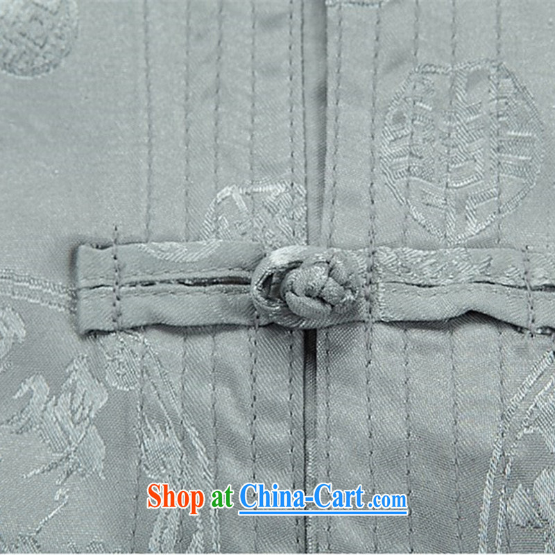 The in older Chinese men's long-sleeved Kit summer kung fu Chinese men and Chinese shirt-tie Tang with long-sleeved gray package XXXL, AIDS, Tony Blair (AICAROLINA), shopping on the Internet
