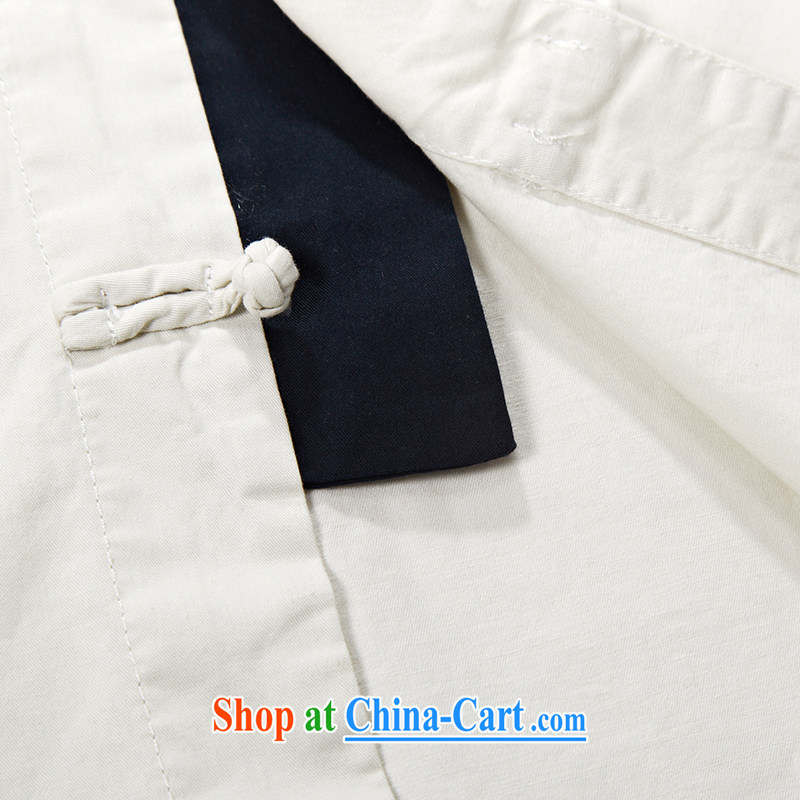 NIAN JEEP 2015 spring and summer new short-sleeved shirt pure cotton Chinese Chinese-tie the ends, for half-T-shirt and blue XL, Roma shields, and shopping on the Internet