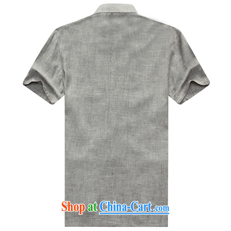 2015 summer Chinese linen short-sleeve T-shirt and loose the code round-collar-tie cotton the T-shirts, older units the T-shirt and gray 175, Jordan, and, on-line shopping