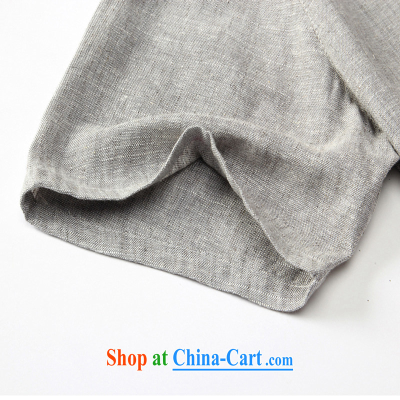 2015 summer Chinese linen short-sleeve T-shirt and loose the code round-collar-tie cotton the T-shirts, older units the T-shirt and gray 175, Jordan, and, on-line shopping