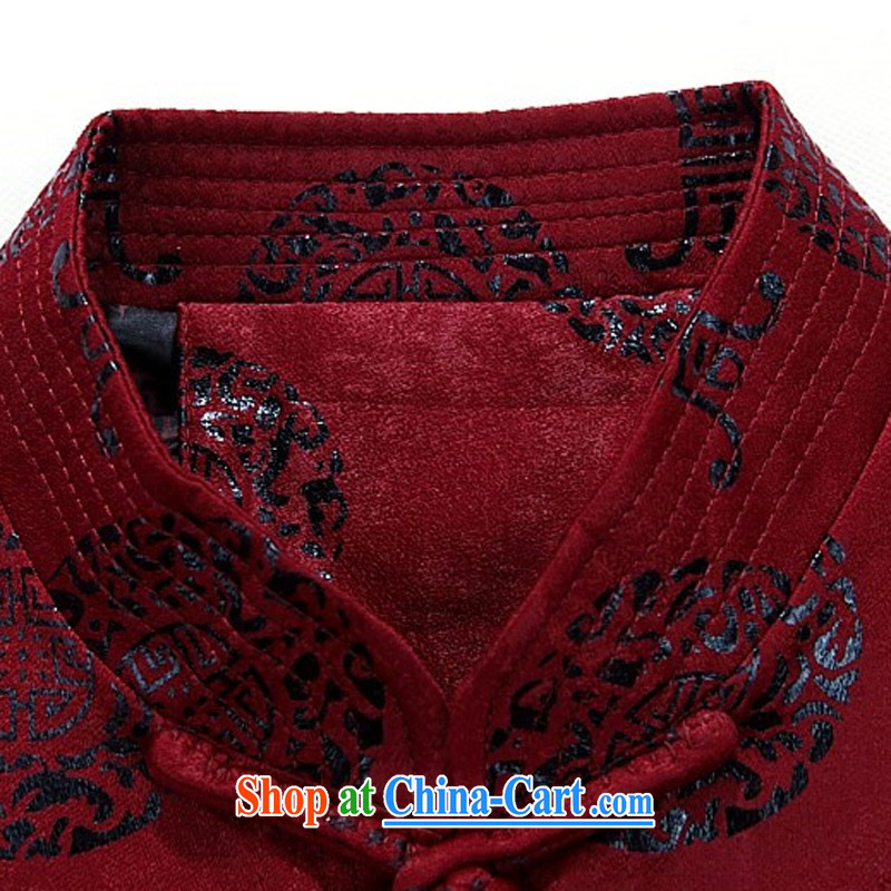 The poppy the Mouse spring men's Tang with long-sleeved T-shirt, elderly Chinese men and the charge-back older persons long-sleeved Tang jackets men's Maroon XXXL, the chestnut mouse (JINLISHU), online shopping
