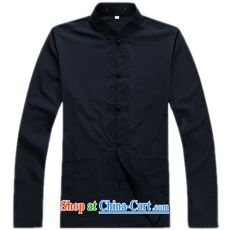 Summer middle-aged and older Chinese men and long-sleeved Chinese thin the collar shirt-tie Chinese T-shirt men's middle-aged and older long-sleeved T-shirt, older long pants father red T-shirt XXXL/190, and mobile phone line (gesaxing), on-line shopping