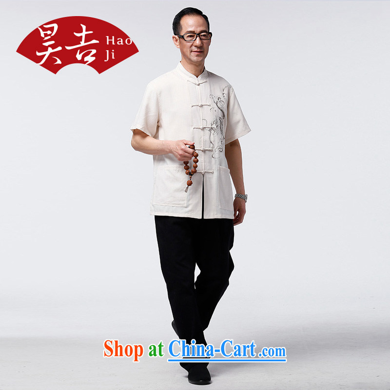 Hao, summer cotton Ma Man Tang replace short-sleeve T-shirt, old Chinese national costumes with Father elderly Chinese White XXXXL, Hao, and shopping on the Internet