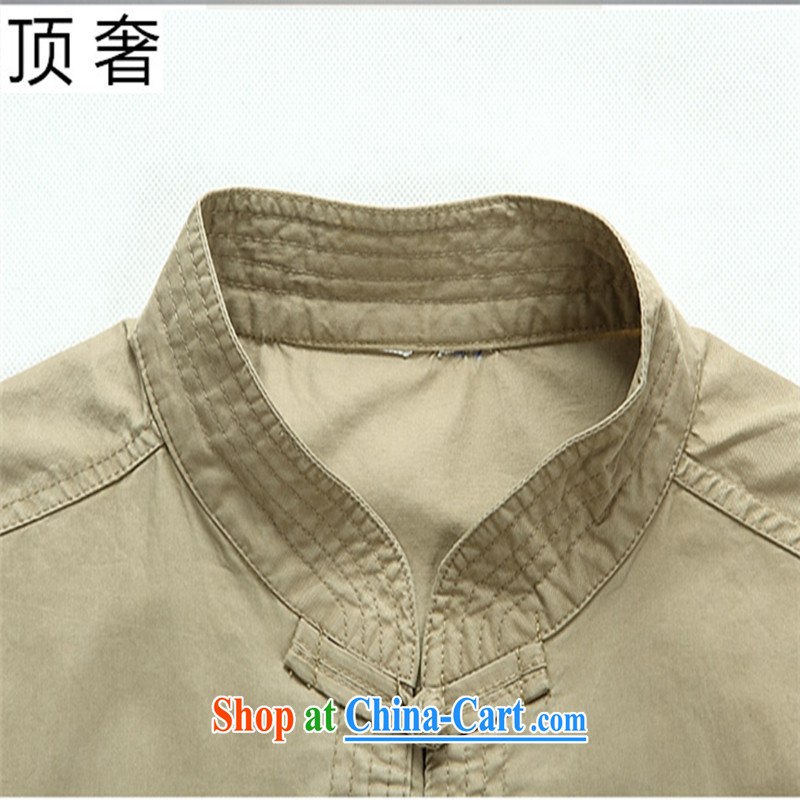 Top luxury Chinese men's 2015 new Chinese men and a short-sleeved summer bamboo charcoal cotton older father is loose the code half sleeve is withholding the cotton T-shirt men's 08, bamboo charcoal cotton army green 180, with the top luxury, shopping on