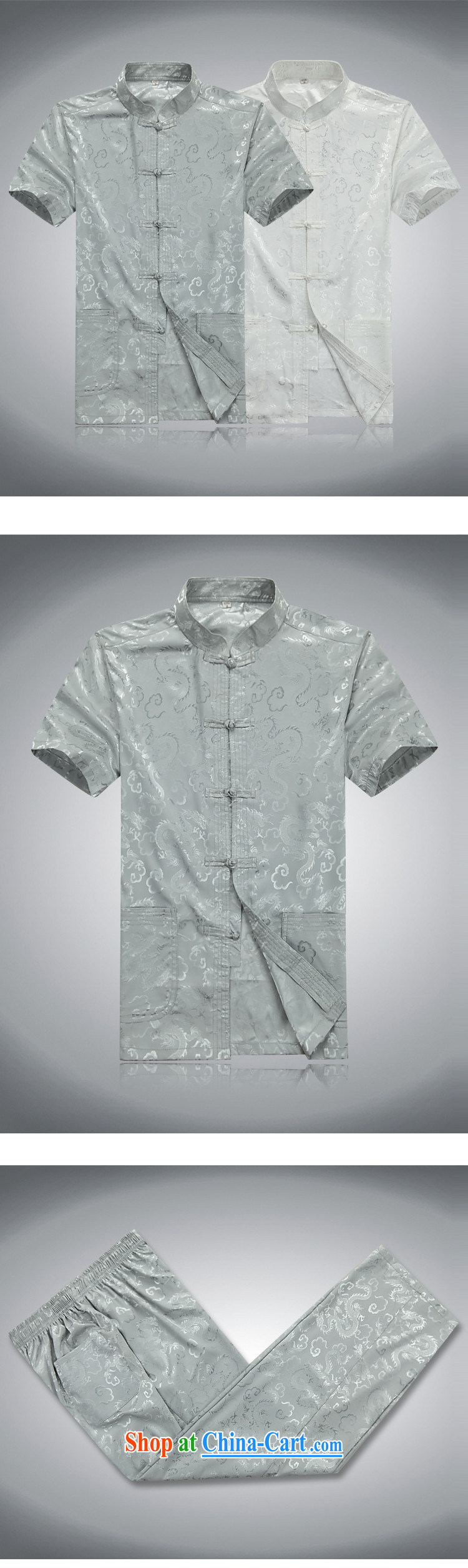 Top Luxury summer 2015 new Chinese China wind-tie men's short-sleeve T-shirt, jacket for men and older persons in Han-Chinese style men's short-sleeve kit, 07 in white Dragon package 170 pictures, price, brand platters! Elections are good character, the national distribution, so why buy now enjoy more preferential! Health