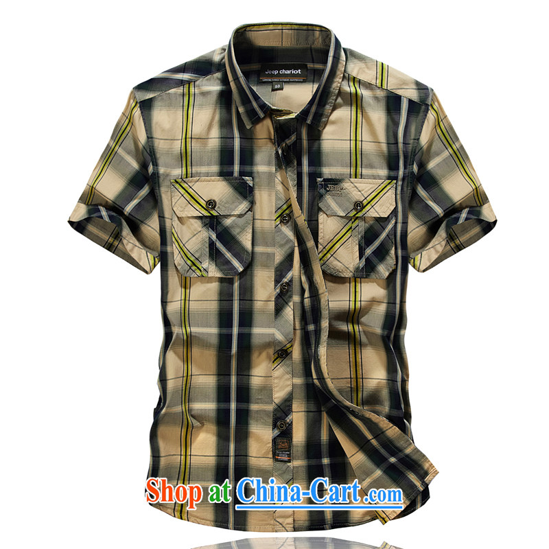 Jeep vehicles short-sleeve cotton shirt buttons the code grid shirt 8511 card its color L