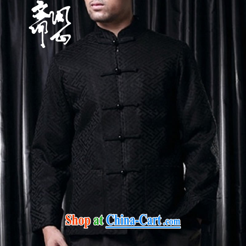 Ask a vegetarian _the autumn as soon as possible new China wind silk jacquard your air dark shading Tang jacket 1074 black XL