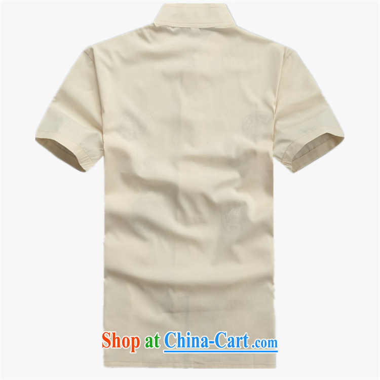 Top luxury Chinese package men and 2015 new, middle-aged men's short-sleeved Tang is loose the code summer Chinese shirt men's national costume show morning workout clothing beige Kit 190 pictures, price, brand platters! Elections are good character, the national distribution, so why buy now enjoy more preferential! Health