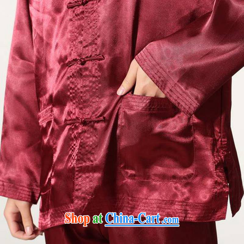 According to fuser stylish new middle-aged and older men's long-sleeved T-shirt has been hard-pressed a snap-tang is set kung fu T-shirt and clothing LGD/M 3011 #sauce red 2 XL, fuser, and, shopping on the Internet