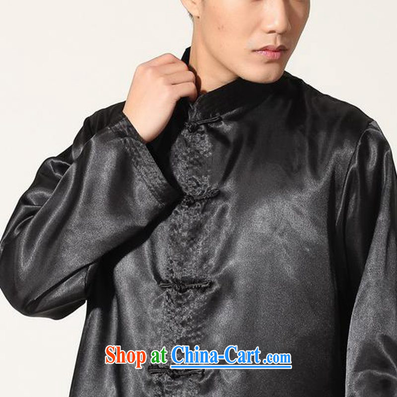 According to fuser stylish new men's National wind Tang on the collar has been hard-pressed long-sleeved T-shirt with short set the service kung fu shirt LGD/M 3010# black 2 XL, according to fuser, and shopping on the Internet