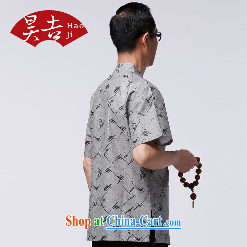 HO, Mr Ronald ARCULLI is new, old men, for the charge-back short-sleeved Chinese half sleeve China wind power T-shirt older persons light gray XXXXL/185, Ho-gil, shopping on the Internet