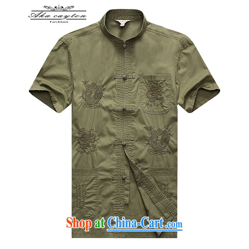 2015 Cotton Men's Tang single short-sleeved shirt State to serve summer hand-tie Chinese national costume Tang J pickles 008 color 185