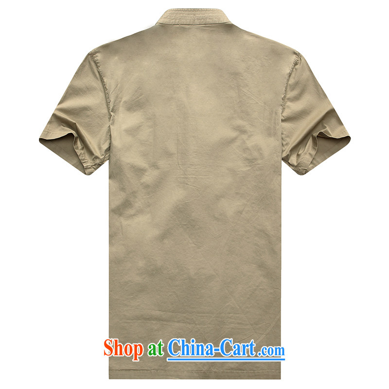 2015 Cotton Men's Tang single short-sleeved shirt State to serve summer hand-tie Chinese national costumes Tang J pickles 008 color 185, Aka cayton, shopping on the Internet