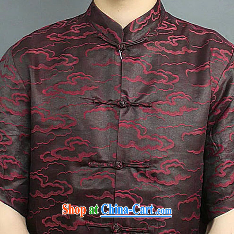 Federal Bob poetry short-sleeved tang on the 2015 summer New China wind sauna silk Chinese elderly in Hong Kong with his father by replacing high-end silk Tang replace coffee 175, federal Bob poetry (lianbangbos), online shopping