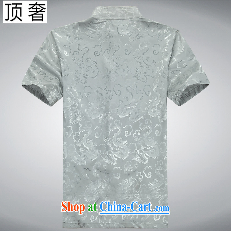 Top Luxury summer 2015 New Tang on China wind-tie men's short-sleeved T-shirt, jacket for men, older persons, served Chinese style men's short-sleeve kit, 07 in Silver Dragon package 175 and the top luxury, shopping on the Internet