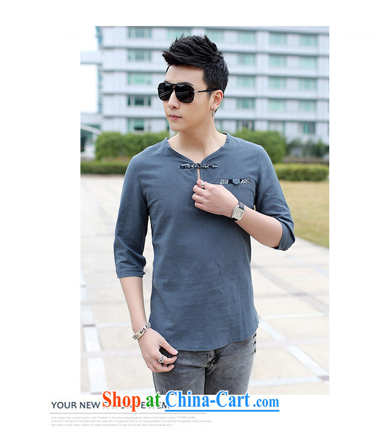 Men's casual cotton Ma T pension Sau San breathable 7 cuff linen shirts 8013 silver XXL pictures, price, brand platters! Elections are good character, the national distribution, so why buy now enjoy more preferential! Health