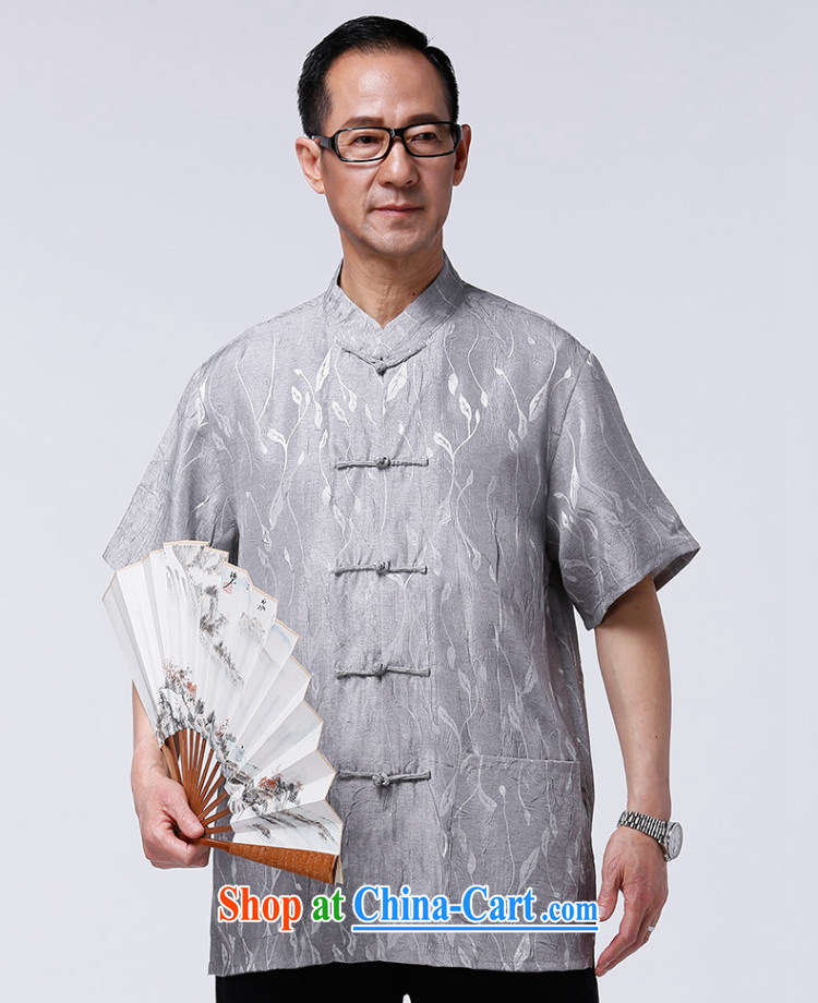 HO CHI men and elderly people in summer short-sleeved Chinese elderly half sleeve tang on the T-shirt Dad China wind improved T-shirt gray XXXXL/185 pictures, price, brand platters! Elections are good character, the national distribution, so why buy now enjoy more preferential! Health