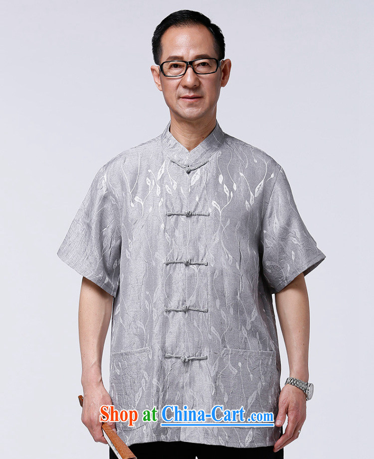 HO CHI men and elderly people in summer short-sleeved Chinese elderly half sleeve tang on the T-shirt Dad China wind improved T-shirt gray XXXXL/185 pictures, price, brand platters! Elections are good character, the national distribution, so why buy now enjoy more preferential! Health
