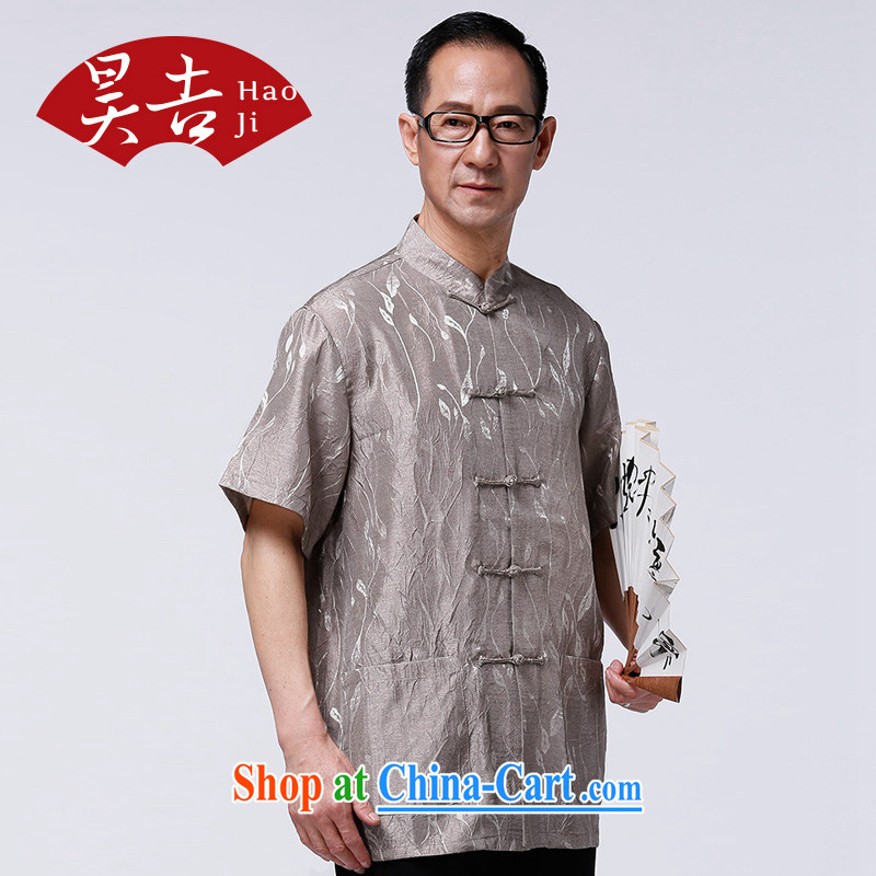 HO CHI men and elderly people in summer short-sleeved Chinese elderly half sleeve tang on the T-shirt Dad China wind improved T-shirt gray XXXXL/185, Ho-gil, shopping on the Internet