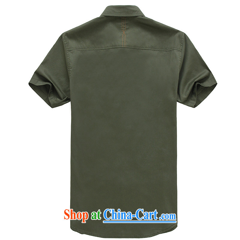 Jeep vehicles Chinese men and a short-sleeved solid color shirt lapel business youth leisure loose washable snap-T-shirt spring and summer new 5836 card its color L, Roma shields, online shopping