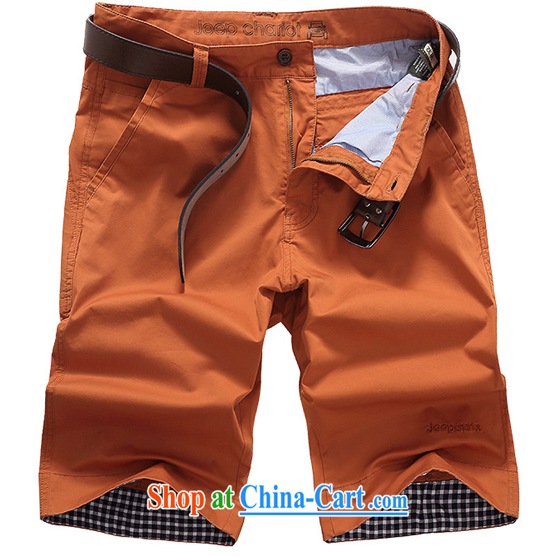Jeep VEHICLES WITH SHORT men and a short casual stylish and simple multi-pocket trousers men 5 pants washable solid color shorts 7899 orange 44