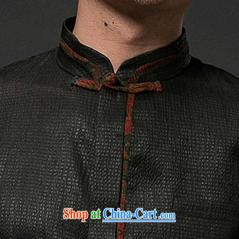Internationally renowned Chinese wind men's Summer Scent cloud yarn is silk, older men and replacing Tang on short-sleeved men's national leisure Tang black 4XL, internationally renowned (CHIYU), shopping on the Internet
