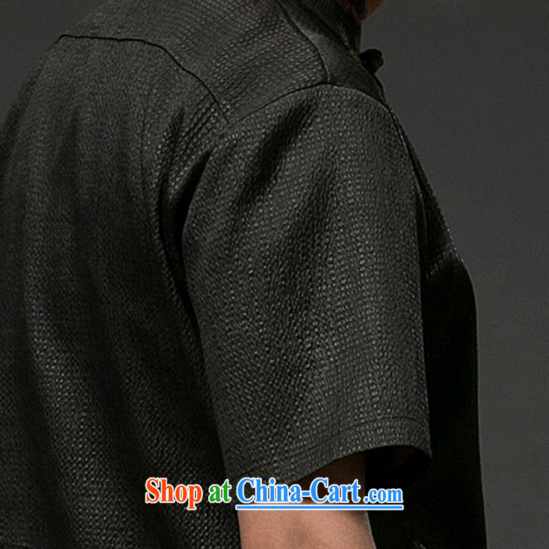 Internationally renowned Chinese wind men's Summer Scent cloud yarn is silk, older men and replacing Tang on short-sleeved men's national leisure Tang black 4XL, internationally renowned (CHIYU), shopping on the Internet