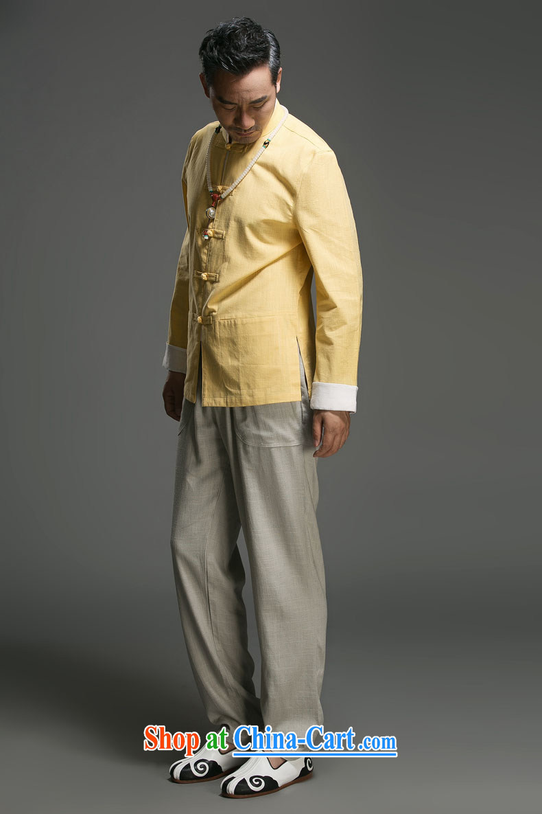 Internationally renowned Choo, linen Solid Color Tang with long-sleeved loose China wind men's jackets men and the buckle clothing ethnic wind yellow movement (185) picture, price, brand platters! Elections are good character, the national distribution, so why buy now enjoy more preferential! Health