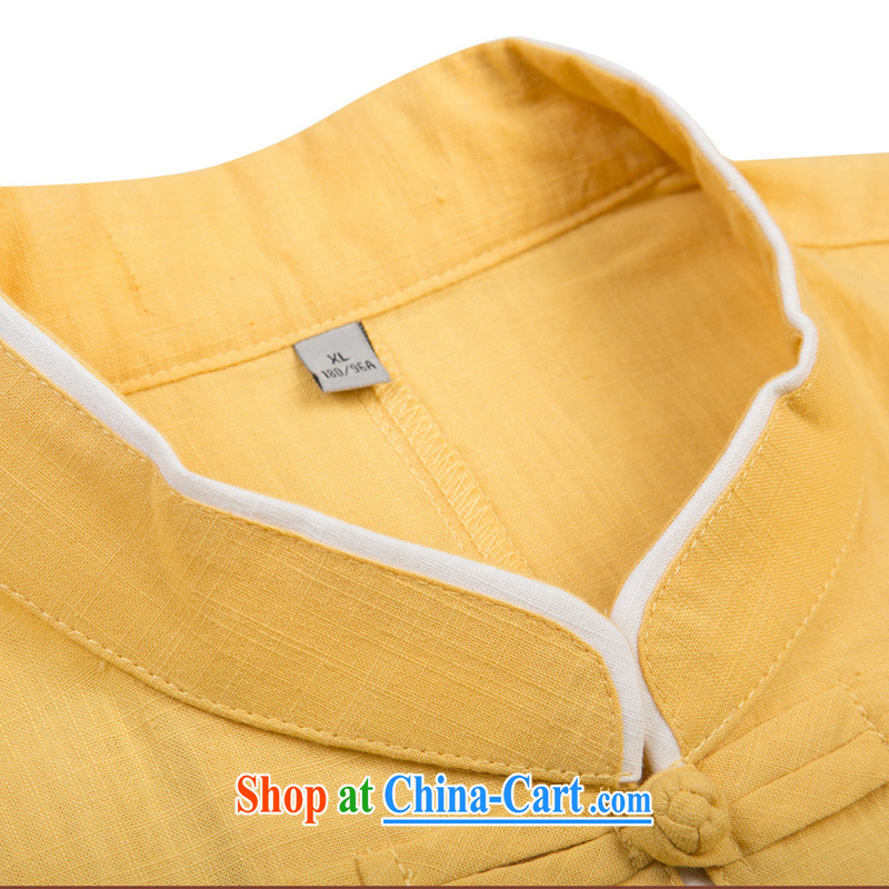 Internationally renowned Choo, linen Solid Color Tang with long-sleeved loose China wind men's jackets men and the buckle clothing ethnic wind yellow movement (185) and internationally renowned (CHIYU), and, on-line shopping