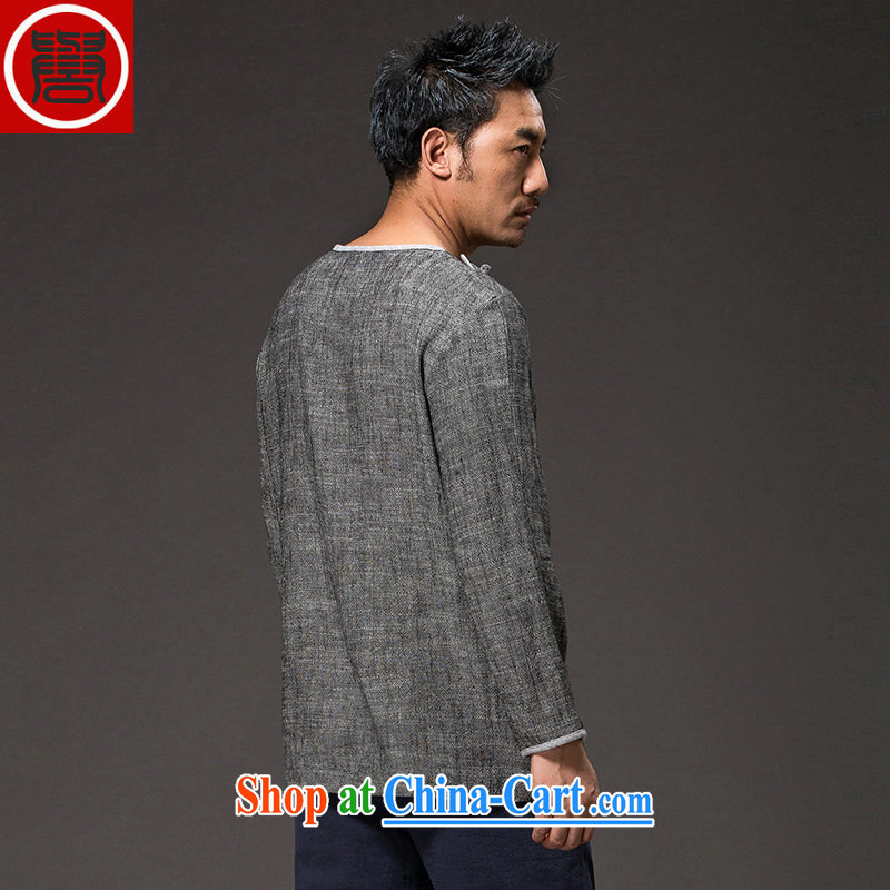Internationally renowned Chinese wind spring men's cotton the Chinese long-sleeved improved Han-serving Nepal loose swashplate wear clothing and dark gray (3XL), internationally renowned (CHIYU), online shopping