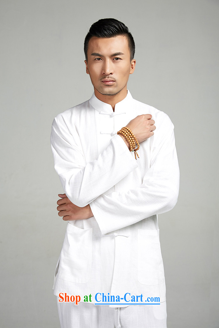 De-tong Xuan Wu 100% linen long-sleeved Chinese the howling ghost the double-shoulder 7 snap-summer Tang jackets China wind male Chinese clothing white 48/XL pictures, price, brand platters! Elections are good character, the national distribution, so why buy now enjoy more preferential! Health