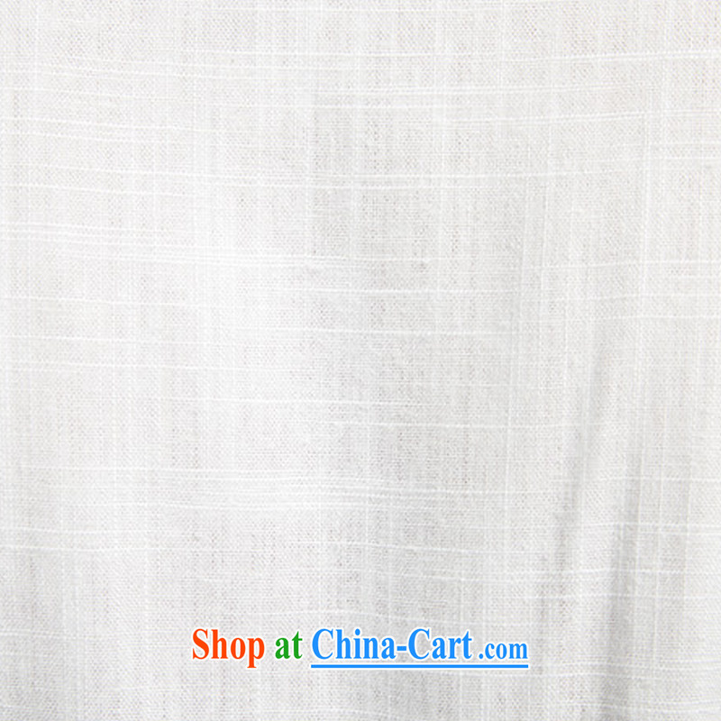 De-tong Xuan Wu 100% linen long-sleeved Chinese the howling ghost the double-shoulder 7 snap-summer Tang jackets China wind male Chinese clothing white 48/XL, wind, and shopping on the Internet