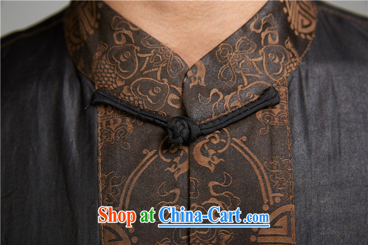 De-tong fuser days 2015 new Summer Scent cloud yarn male Chinese short-sleeve Ethnic Wind men's Silk-tie Chinese clothing black XXXL pictures, price, brand platters! Elections are good character, the national distribution, so why buy now enjoy more preferential! Health
