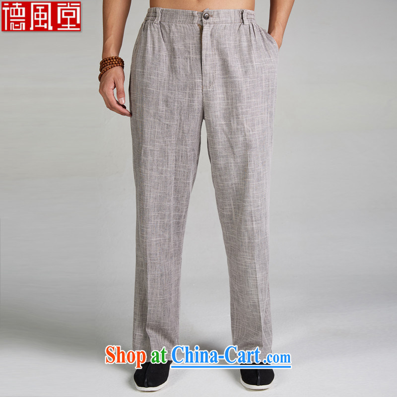 De-tong winds and 2015 new linen summer Chinese pants Tang with elasticated waist relaxed fit Chinese clothing card its XL