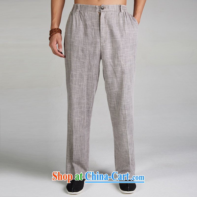De-tong winds and 2015 new linen summer Chinese pants Tang with elasticated waist relaxed fit Chinese clothing card its XL, de-tong, shopping on the Internet