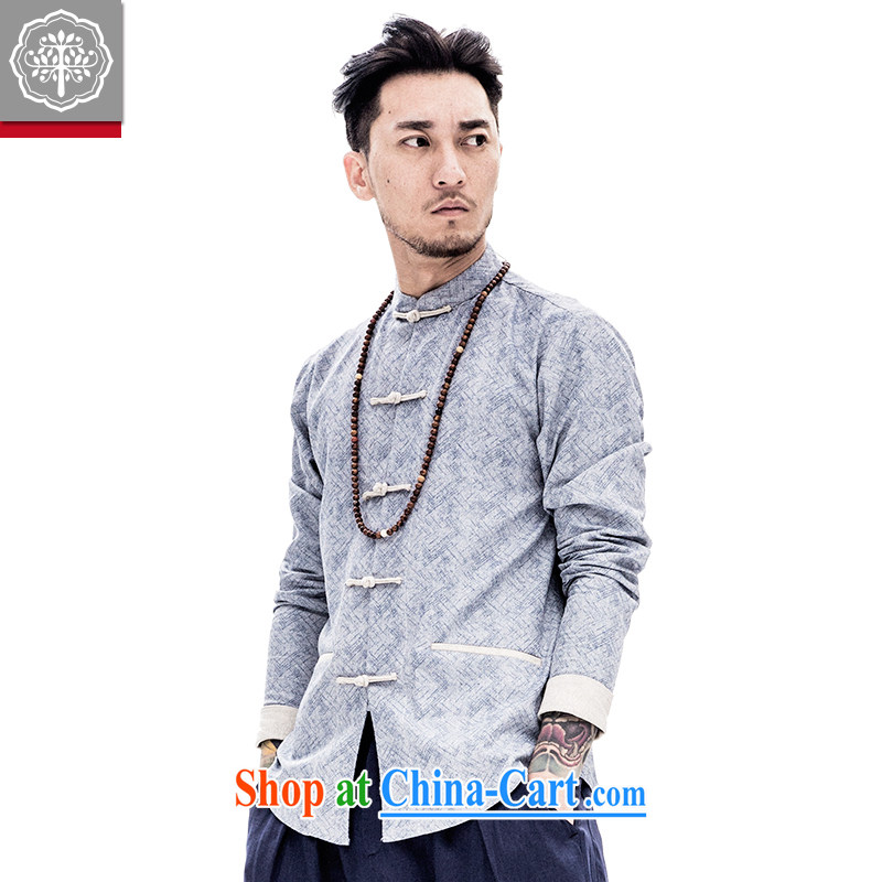 tree and Chinese men's long-sleeved cotton jacket the Chinese men's loose men and Han-improved spring China wind the gray 180/XL, tree (EYENSREE), shopping on the Internet