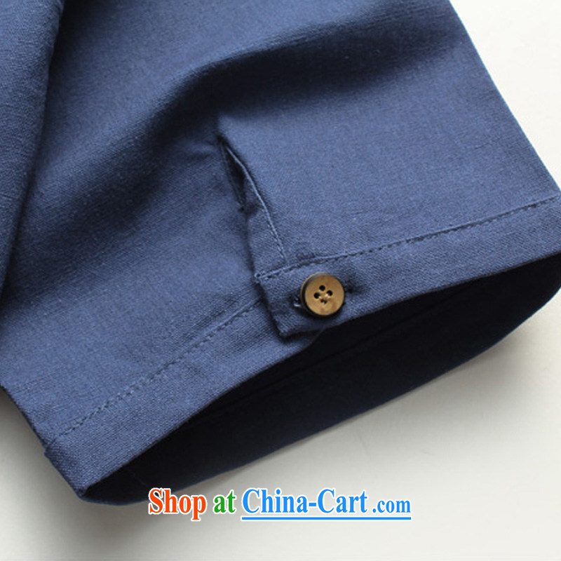 The blue (GELANKAI) 15 Mr Ronald ARCULLI, the code men's linen short smock with short sleeved T-shirt, and for casual shirt male S 11 card the color 4 XL, blue (GELANKAI), online shopping