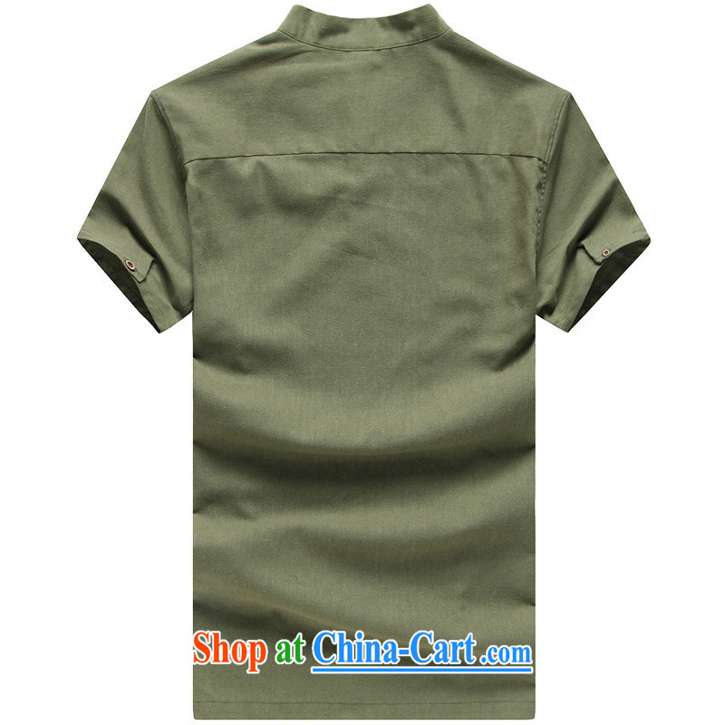 HUANER summer 2015 China wind and smock-han-linen short-sleeve Chinese shirt male MELD - ice cream - Orange XXL, HUANERFUSHI, shopping on the Internet