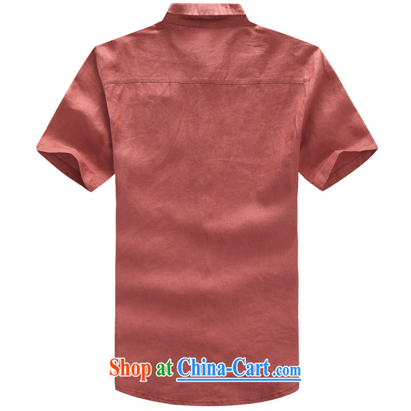 2015 new Chinese short-sleeved men's cotton Ma T-shirt Chinese style Chinese men and cotton MA, collared T-shirt shirt ethnic wind men's coin basket Tang Yau Ma Tei with a short-sleeved rusty red XXXL/190, and mobile phone line (gesaxing), and, on-line sh