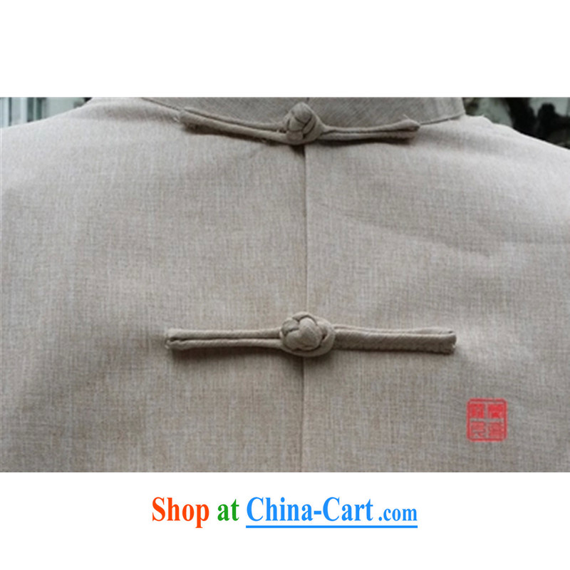 New China wind spring and fall men's traditional culture Chinese linen long-sleeved Chinese meditation service Nepal Service Package Cornhusk yellow package XXXL/recommended weight around 190, adfenna, shopping on the Internet