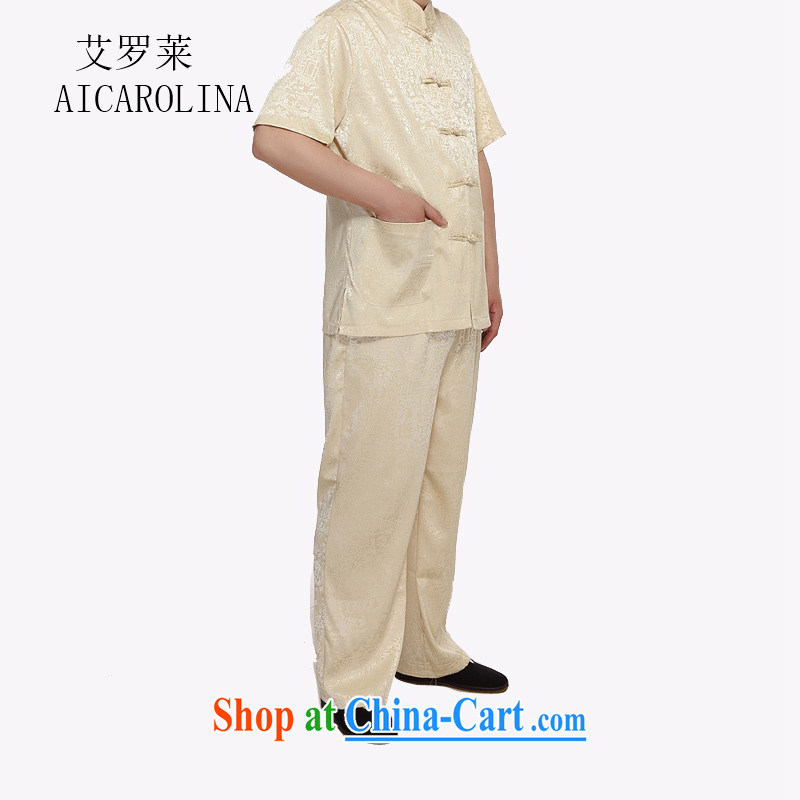 The Carolina boys, older men's short-sleeved large, men's summer antique China wind father summer solid color middle-aged men and Chinese gold XXXL, the Tony Blair (AICAROLINA), and, on-line shopping