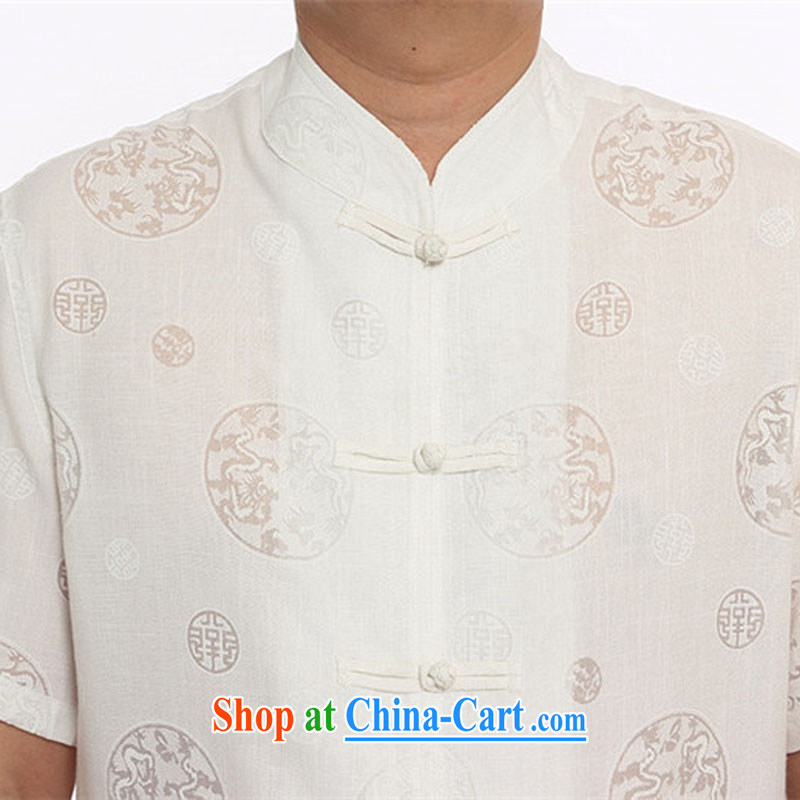 The Luo, middle-aged men the snap-han-middle-aged and older Chinese men and a short-sleeved shirt Chinese elderly grandparents morning exercise clothing summer white XXXL, the Tony Blair (AICAROLINA), online shopping
