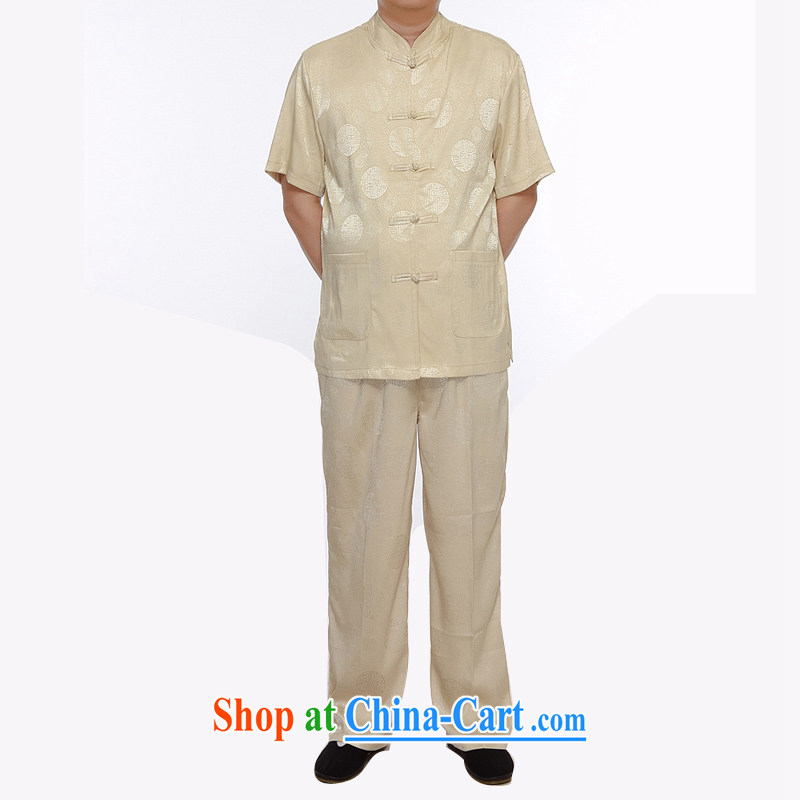 The chestnut mouse summer new middle-aged home leisure China wind Kit men's Chinese, short-sleeved Chinese gold XXXL, the chestnut mouse (JINLISHU), and, on-line shopping