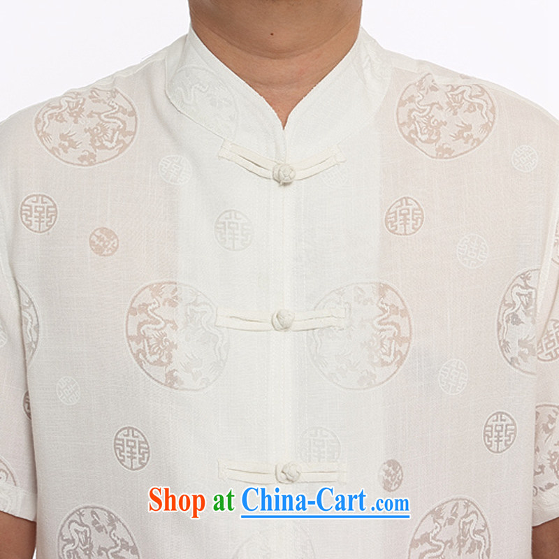 The chestnut mouse linen men's Chinese package short-sleeved shirt summer manually load the snap Chinese Tang with white XXXL, the chestnut mouse (JINLISHU), and shopping on the Internet