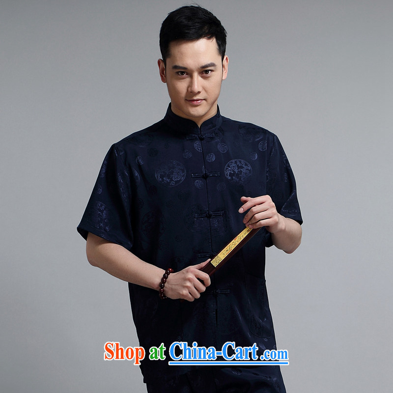Mr Henry Tang is a leading male short-sleeved tops sleeve with new short-sleeved father replacing Tang replace older exercise clothing Tai Chi Kit 1502 red 190 XXXXL, Van Gogh (MUFONCE), online shopping
