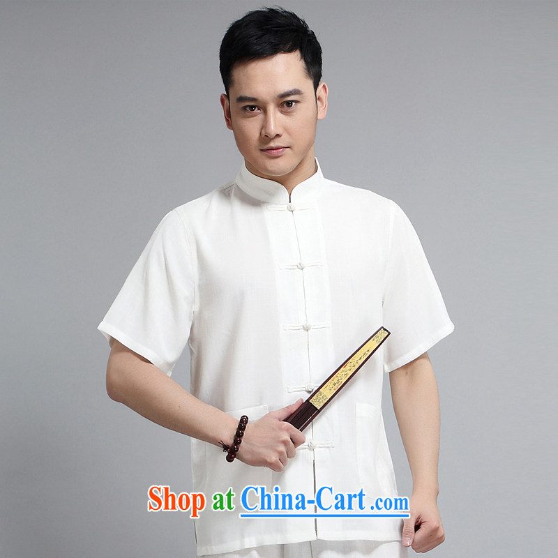 2015 new men, short for the package, the casual morning Tai-chi 练练功 serving China wind short-sleeved father replace 1509 yellow package 190 XXXXL, Van Gogh (MUFONCE), shopping on the Internet