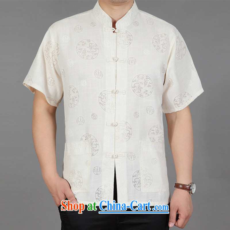 Summer 2015 middle-aged men with short T-shirt, old father with a collar from hot half-T-shirt cotton Ma well white 42, cotton a where (mianyifan), and shopping on the Internet